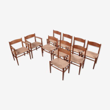 Set of 10 CH36' and CH37 Dining Chairs by Hans Wegner for Carl Hansen & Søn,Denmark.