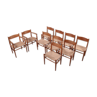 Lot de chaises de salle à manger CH36' et CH37 de Hans Wegner pour Carl Hansen & Søn, Danemark.