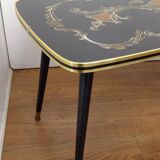 Large coffee table 1960s Rococo style with tapered legs.