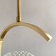 60s Arlus style pendant light, brass and glass