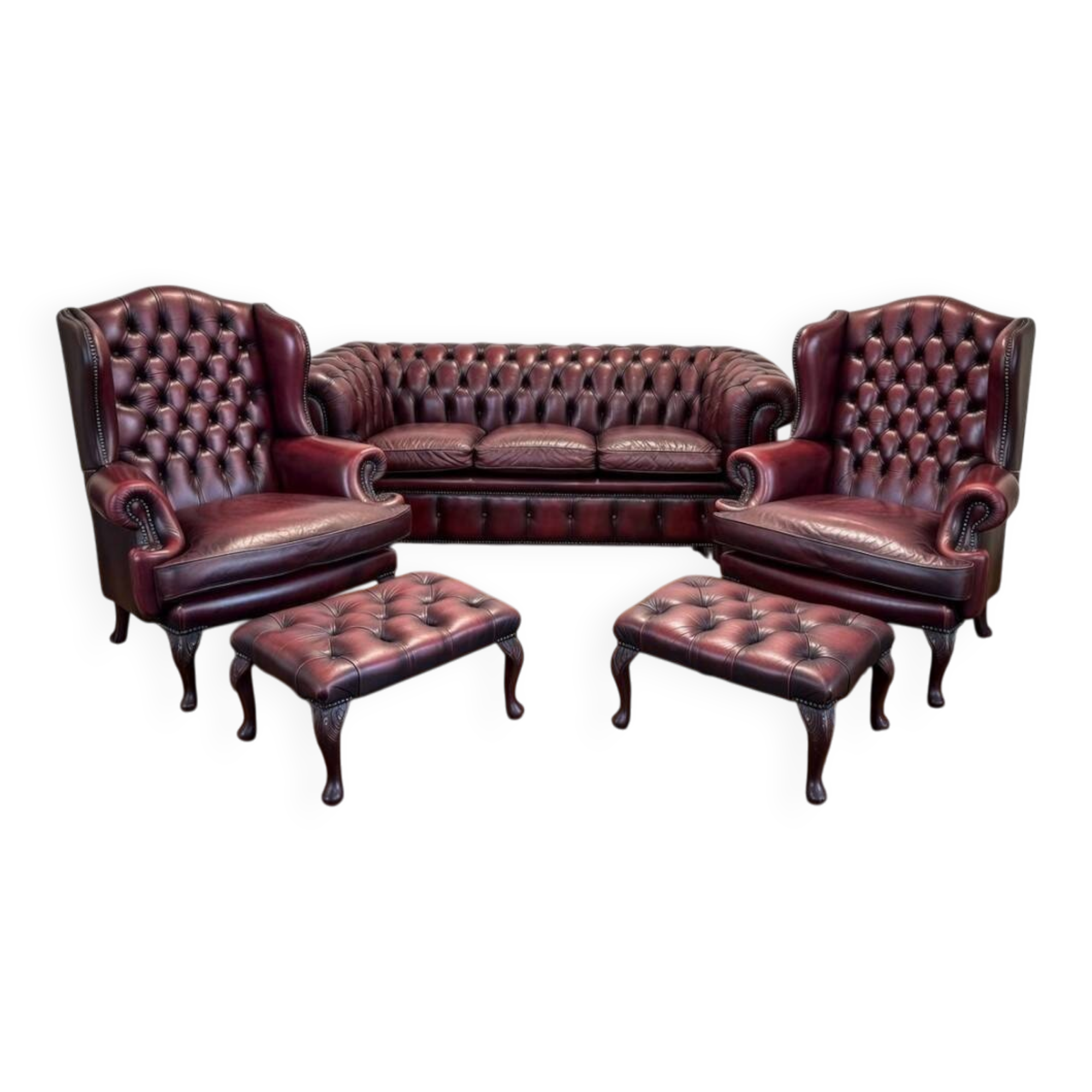 Unique Chesterfield set, Western Europe, mid-20th century.
