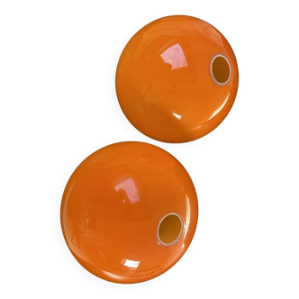 Globes "eyeball" oranges en opaline