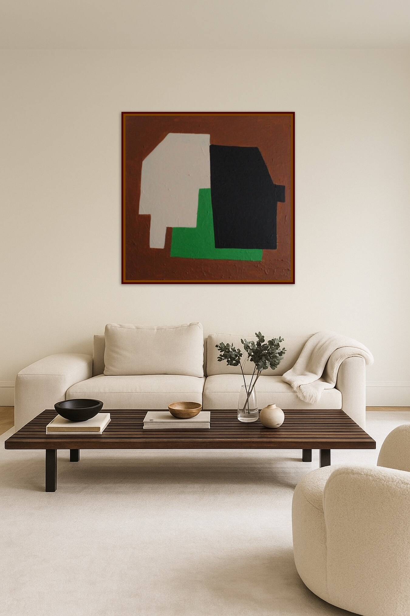 Art abstrait minimaliste pour salon moderne signé Bodasca