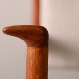 Upholstered armchair with teak frame