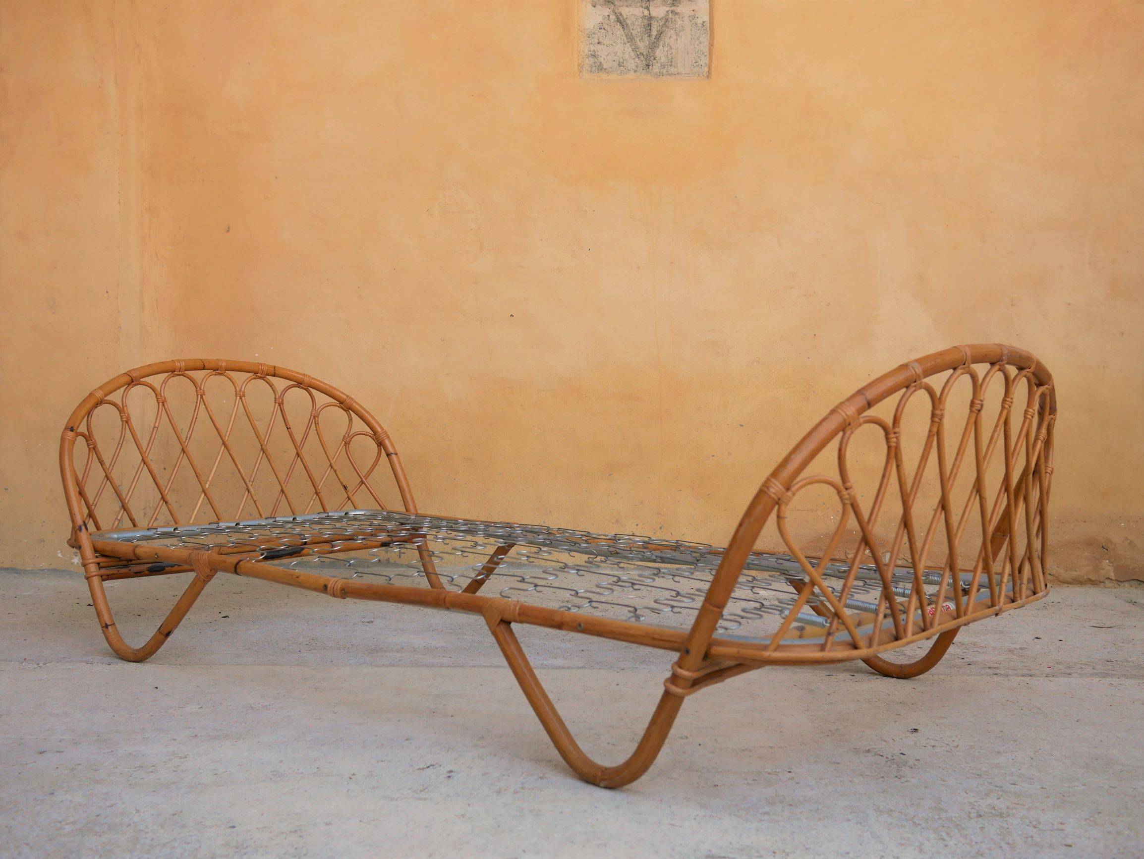 Vintage rattan bed