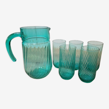 Carafe with 5 water glasses