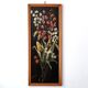 Tableau fleurs sur fond noir, années 50