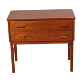 Table de chevet vintage avec poignées de couleur or