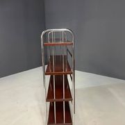 Chromed Bauhaus shelf in bent steel and sheet metal, Europe 1930s