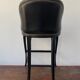 Tall black leather bar chair