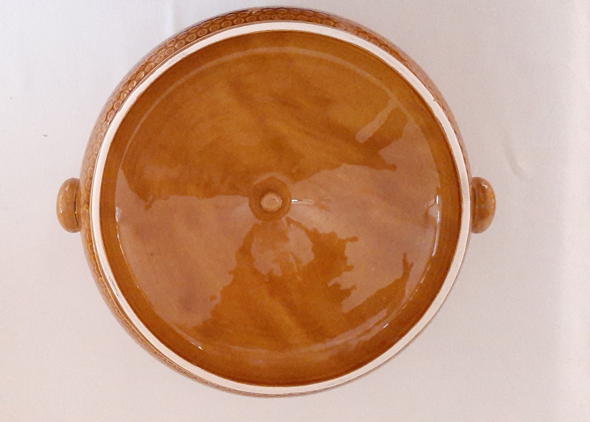 Soupière légumier vintage faïencerie Gien ambre