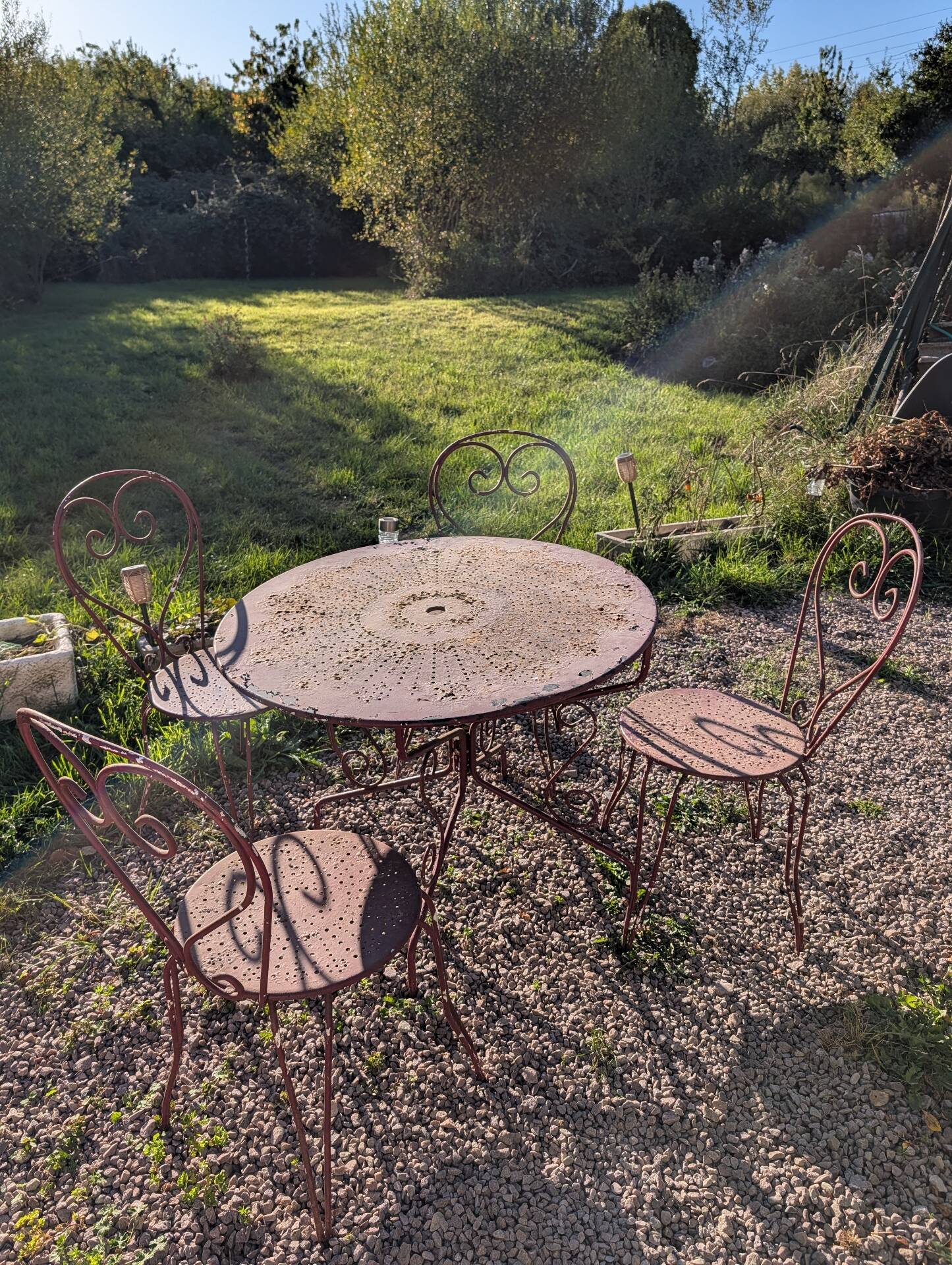 Wrought iron garden furniture