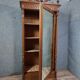 Neo-Gothic mirrored wardrobe in solid walnut – Late 19th century