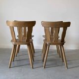 Série de 4 chaises de montagne en bois brut