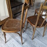 Farm table set 4/6 people and three bistro chairs