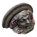 Old and original half-moon console head of Bacchus plaster/resin year 50 TBE
