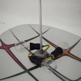 Modernist Czechoslovakian Zukov pendant light, geometric pattern, 1960