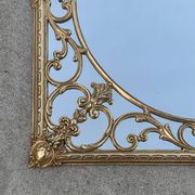 Hollywood Regency Wall Mirror in Brass, Neoclassical Style, 1950s