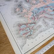 Europe and its reliefs, original map printed in 1879.
