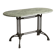 Table ovale en marbre vert à orthocères & pied en fonte / fer forgé