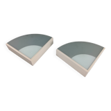 2 minimalist triangular wall lights, 1980