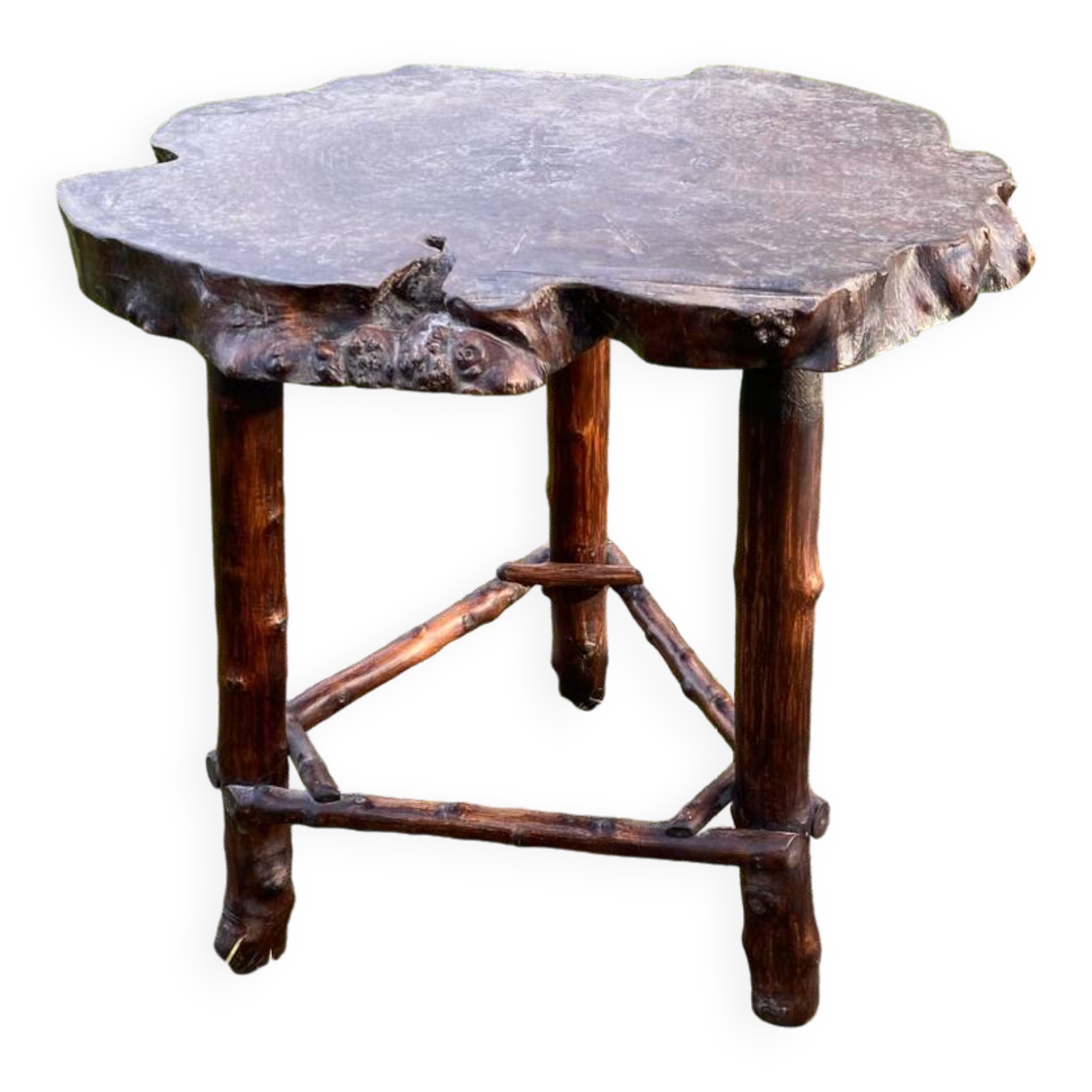 Coffee table log Elm burl? brutalist work 60s 70s