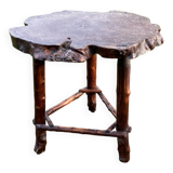 Coffee table log Elm burl? brutalist work 60s 70s