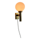 Large minimalist cinema wall light in opal glass and heavy brass, 1960s, Germany