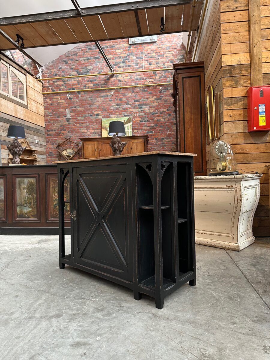Black patinated bar back