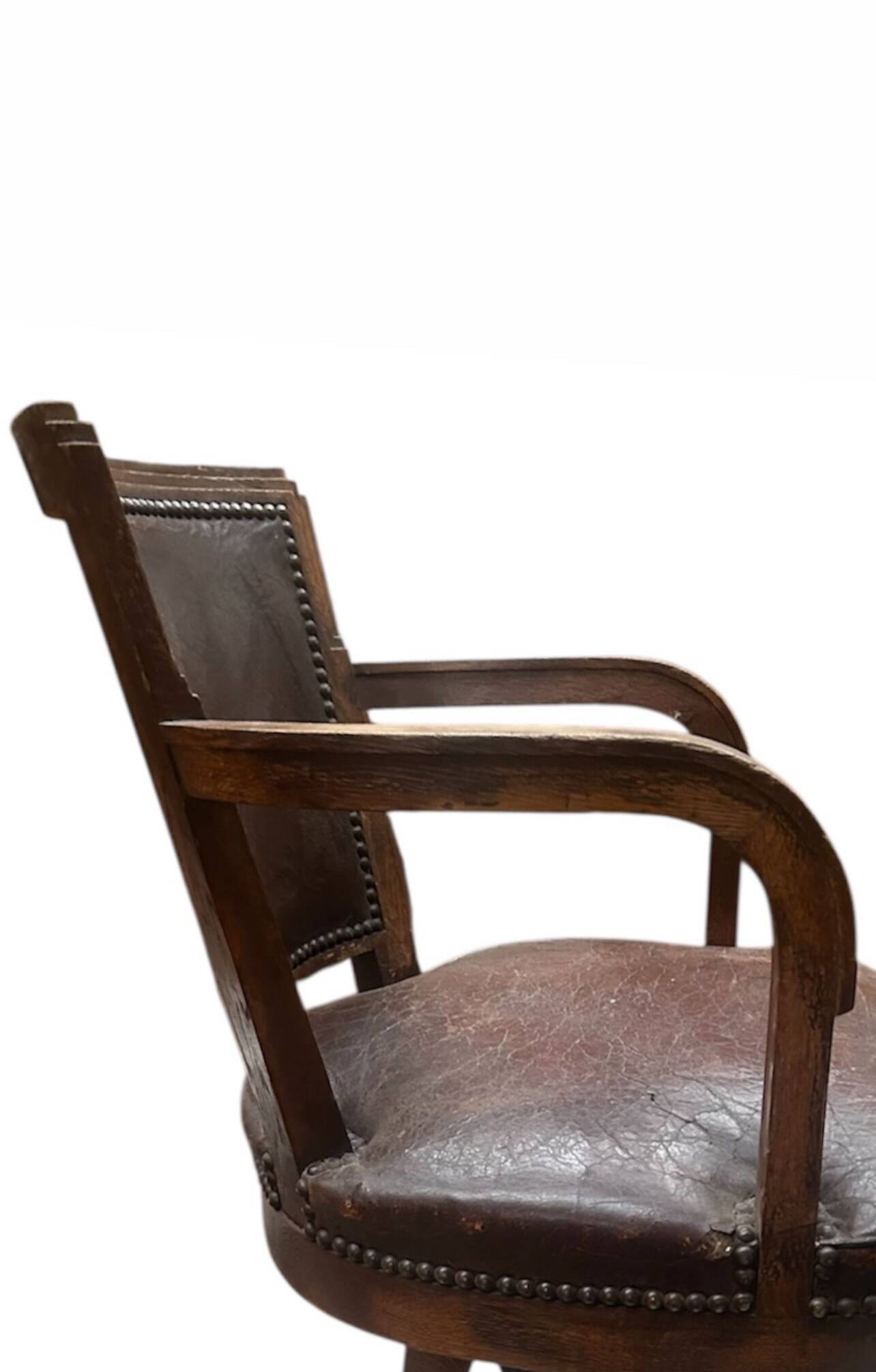 American leather office chair, 1920s