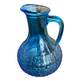 Carafe en verre bleu, vintage Italie