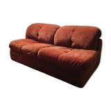 Sofa (bed) vintage Italian terracotta 70s