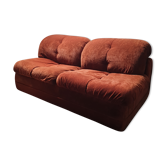 Sofa (bed) vintage Italian terracotta 70s