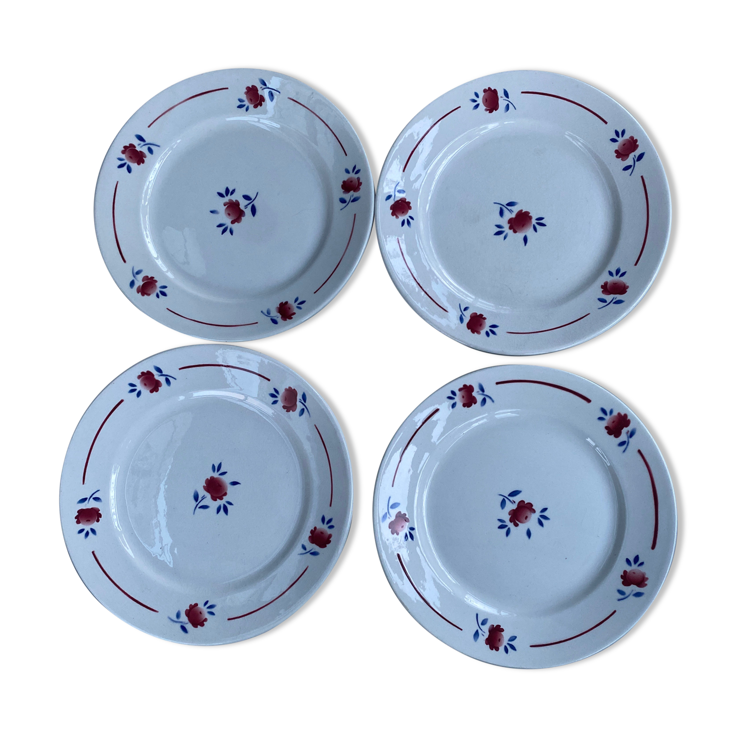 Ensemble de 4 assiettes à dessert Luneville