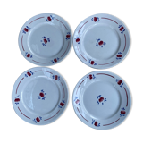 Set of 4 Luneville dessert plates
