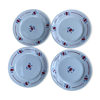 Set of 4 Luneville dessert plates