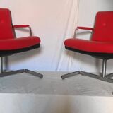 Pair of leather armchairs by Raphael Raffel from the 70s