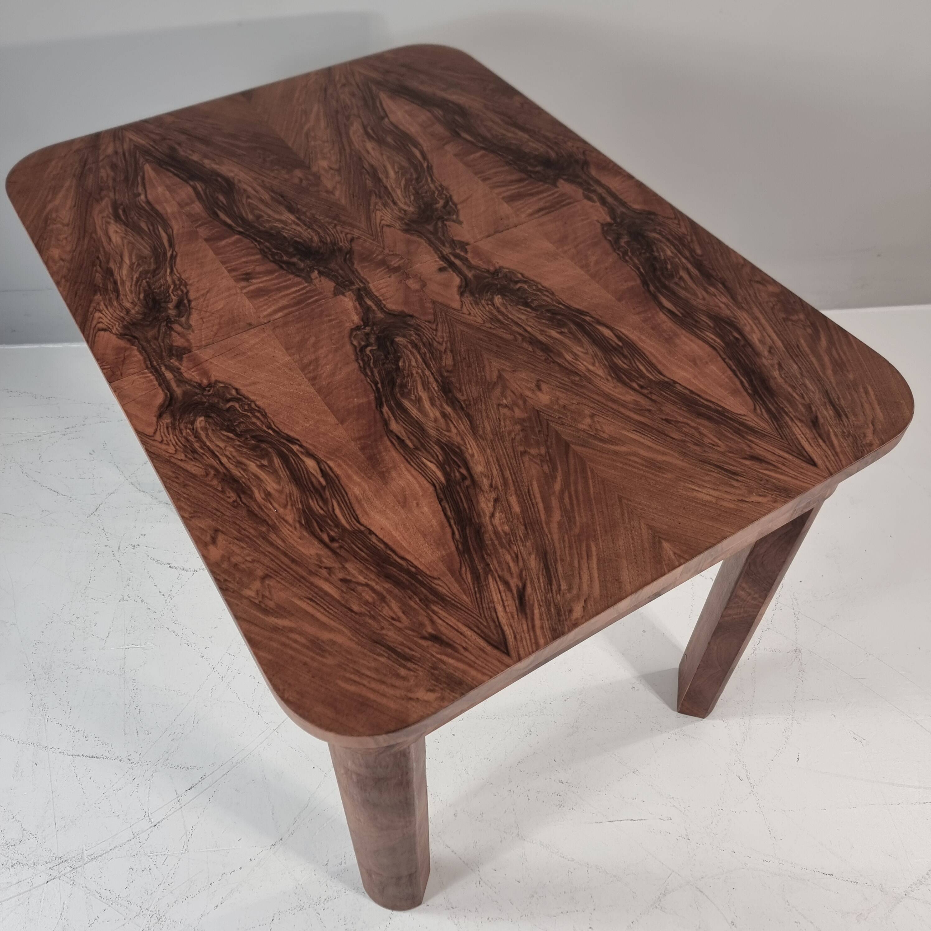 Art Deco dining table in walnut, 1960s