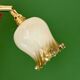 Vintage tulip wall light in white and amber glass