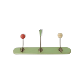 Vintage patère 3 hooks in wood and metal