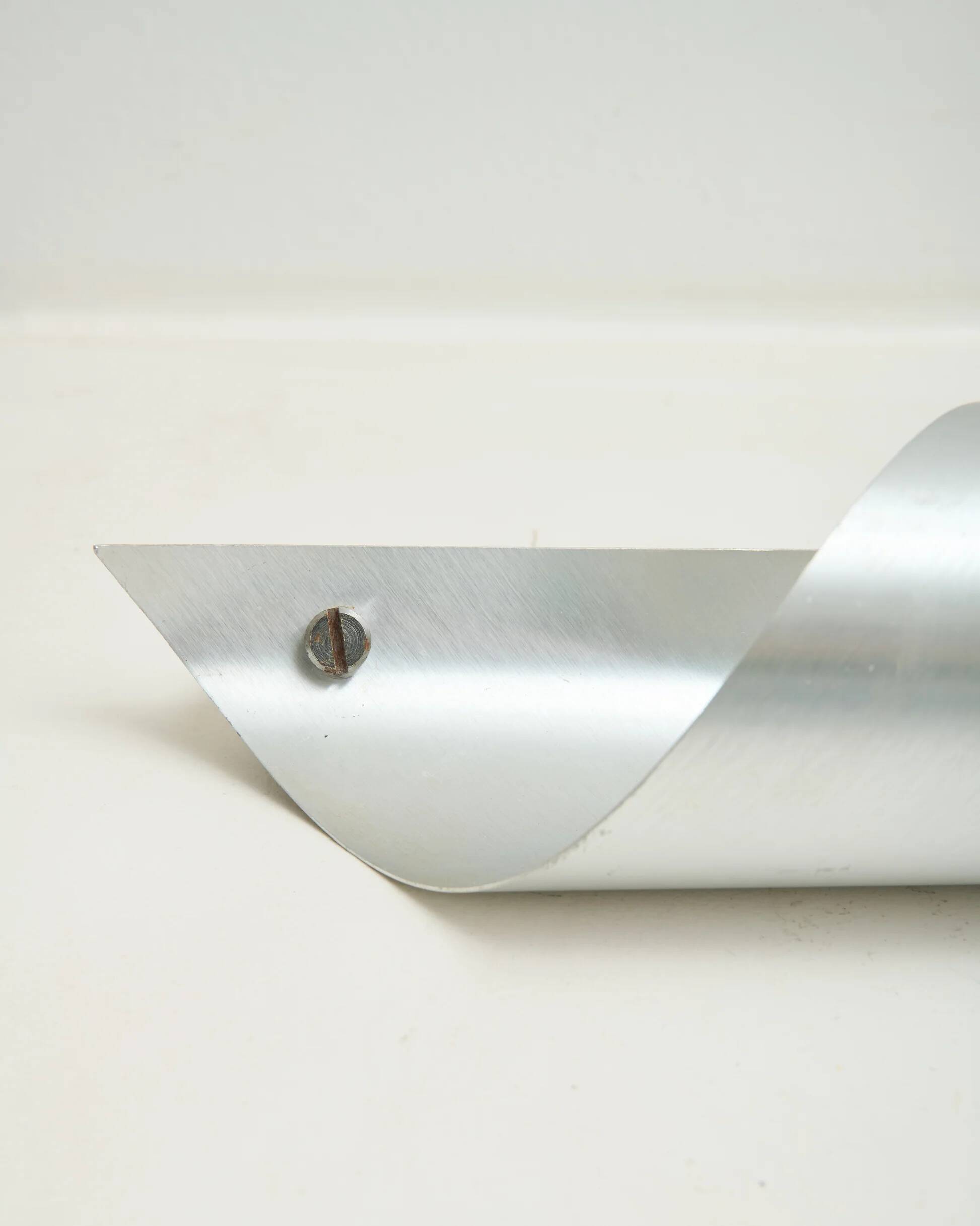 Cylindrical wall light Space Age, brushed aluminium, 1970-1980
