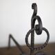 Brutalist wrought iron andirons, Italy, 1970s, set of 2.