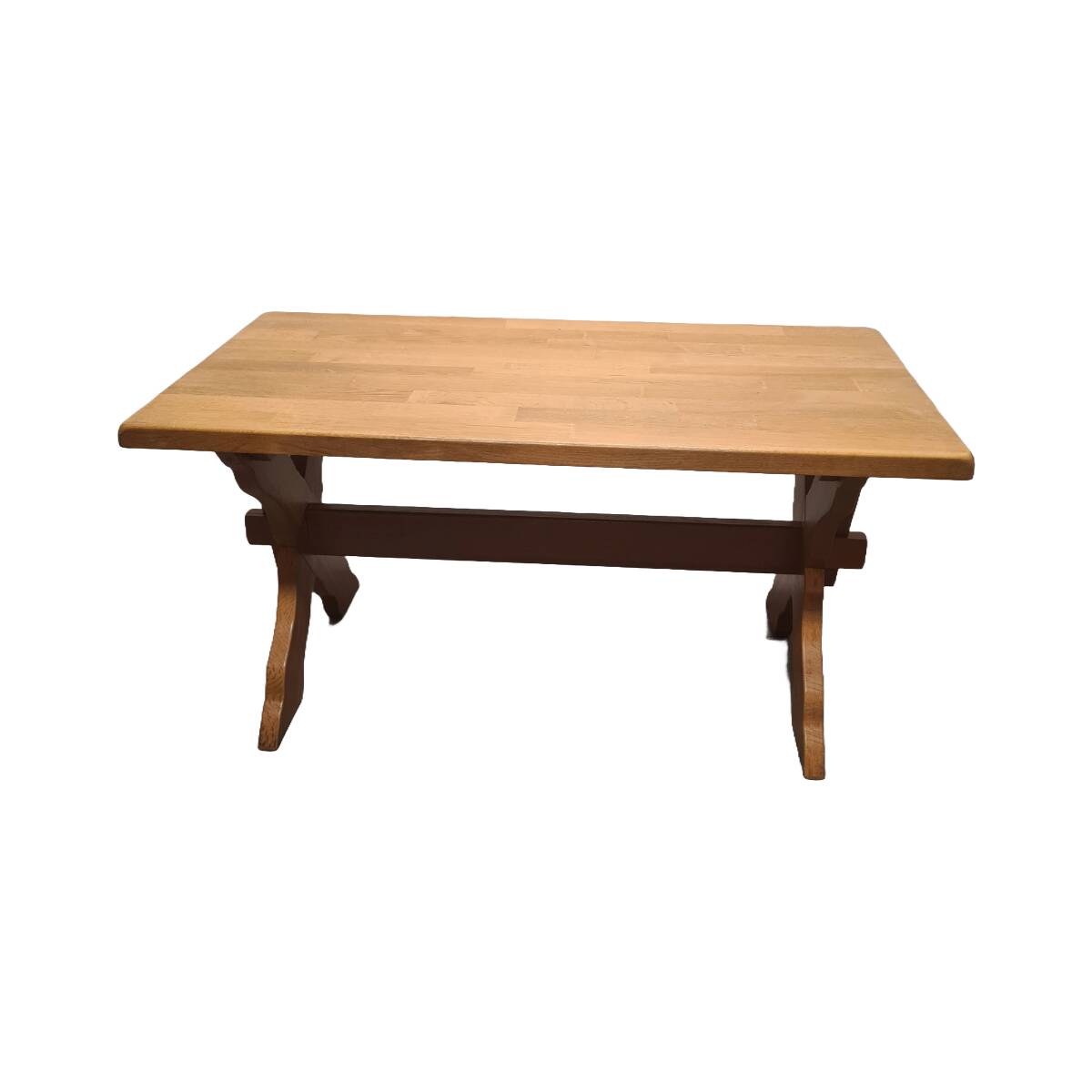 Dutch monastery table in virgin oak from Oisterwijk, 1980s