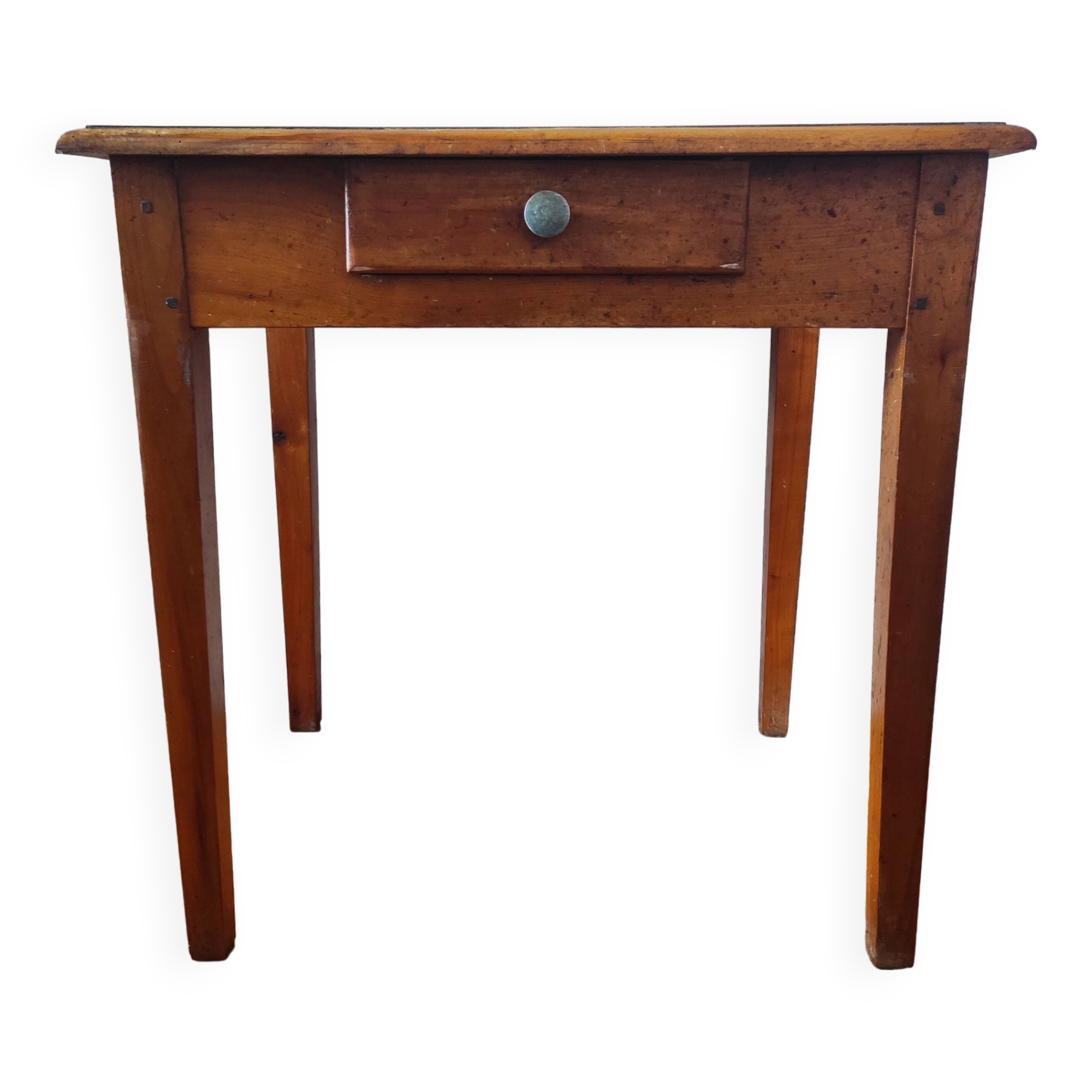 Antique farm table in solid blond walnut