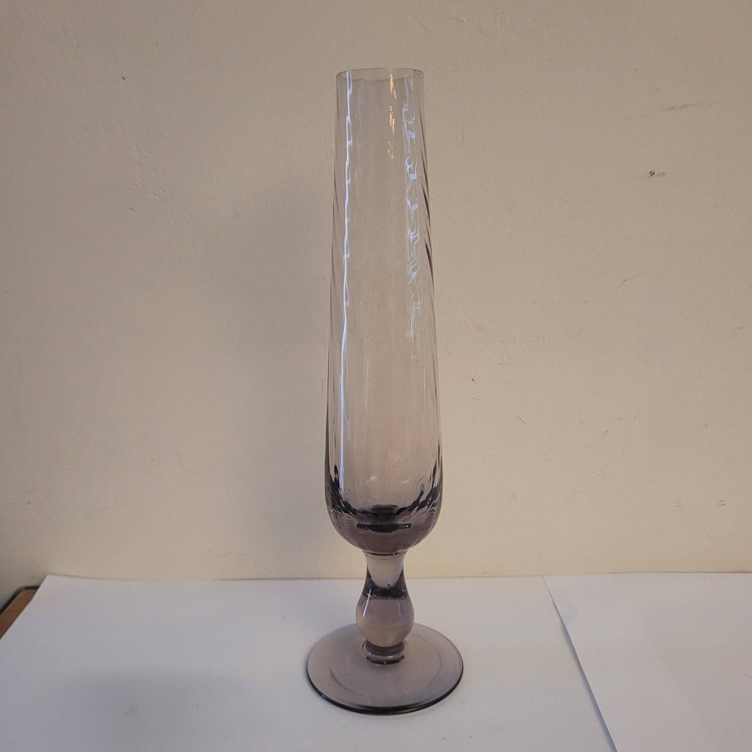 Textured smoked glass soliflore. 1970s