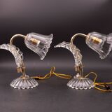 Set of 2 Art Decò Murano Glass Barovier e Toso style Table Lamp, 1940
