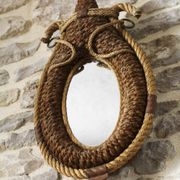 Miroir en corde années 50 46x25cm