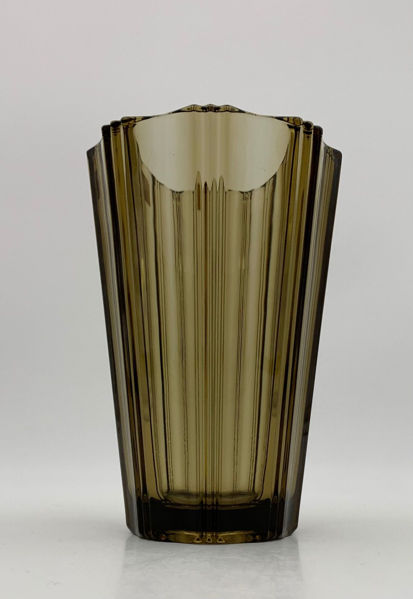 Vintage luminarc smoked glass vase, france - 1970s