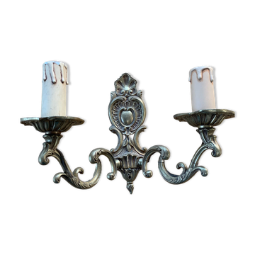 Wall lamp in gilded bronze baroque louis XV style vintage shell pattern