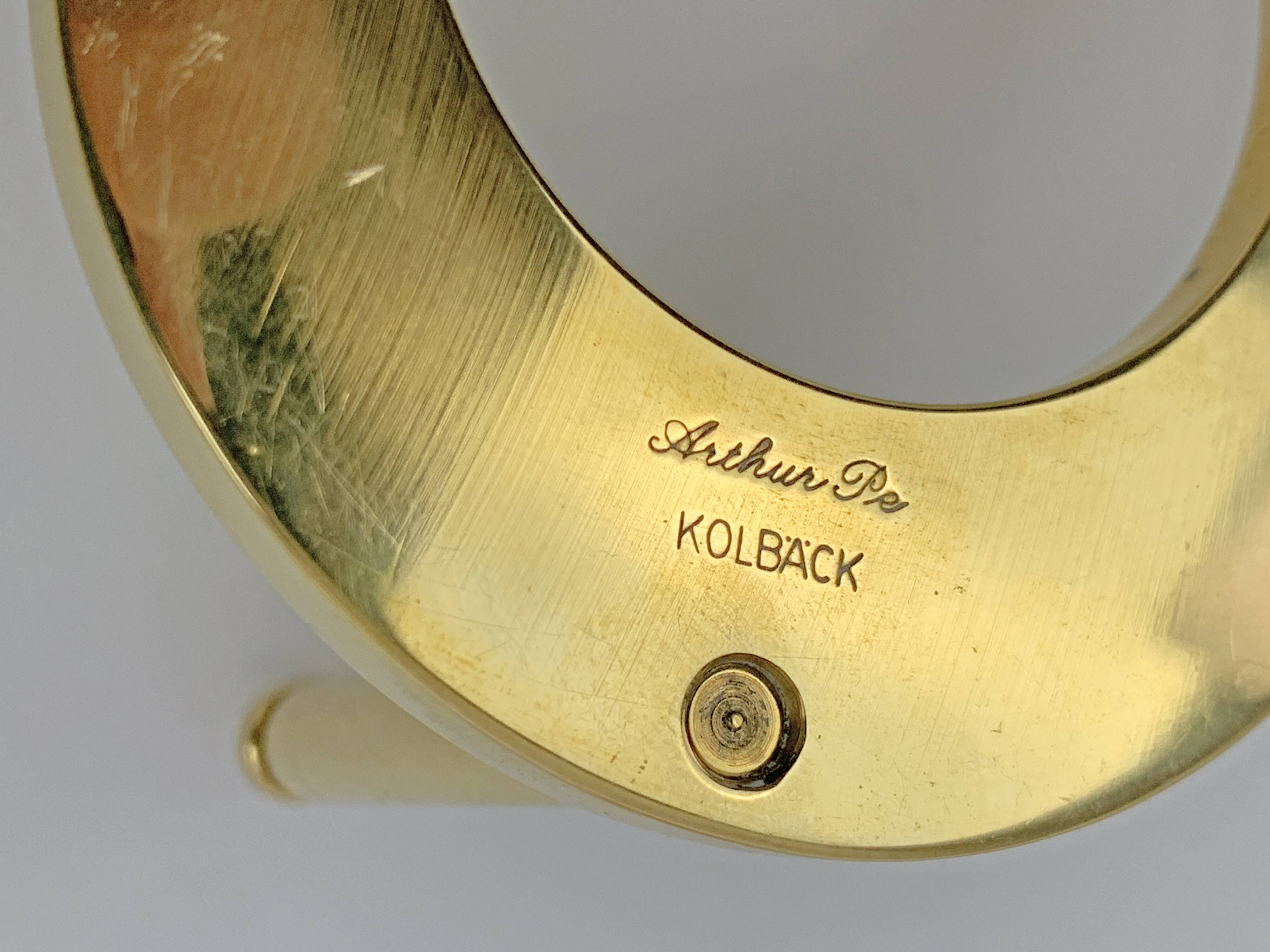 Pair of Scandinavian brass wall candlesticks by Arthur Pe, Kolbäck, Sweden